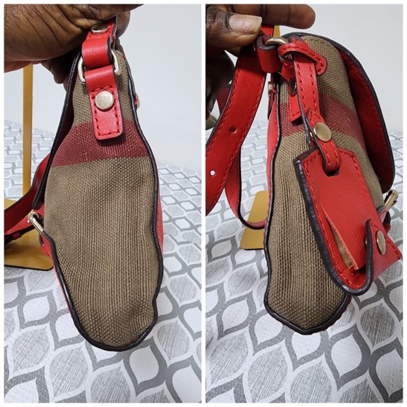 Authentic Burberry Henham Crossbody Bag Beige/Red - Picture 6 of 16